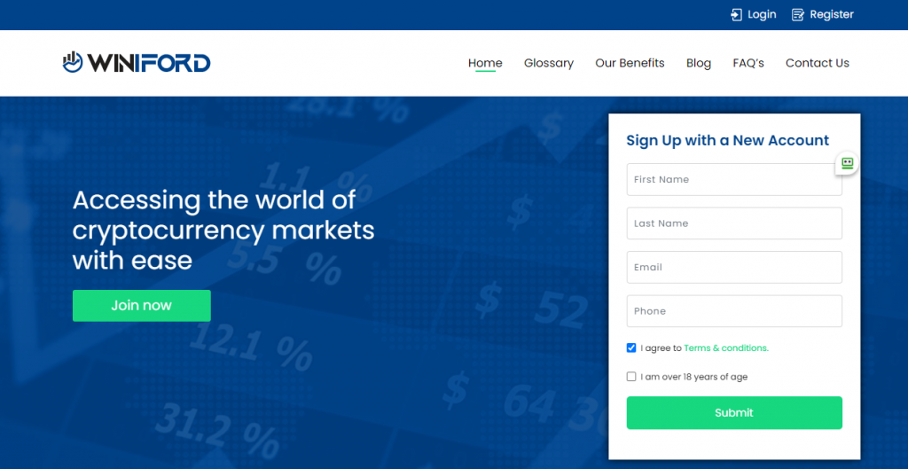 Winiford cryptocurrency trading